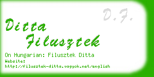 ditta filusztek business card